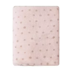 Cobertor Poá<BR>- Rosa Claro & Marrom<BR>- 90x110cm