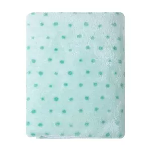Cobertor Poá<BR>- Verde & Verde Claro<BR>- 70x90cm