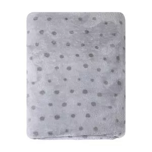 Cobertor Poá<BR>- Cinza Claro & Cinza<BR>- 70x90cm