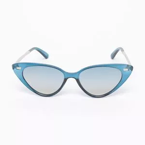 Óculos De Sol Gatinho<BR>- Azul & Prateado