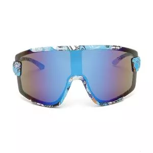 Óculos De Sol Máscara<BR>- Azul & Branco