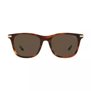 Óculos De Sol Arredondado<BR>- Marrom & Marrom Escuro<BR>- Ralph Lauren
