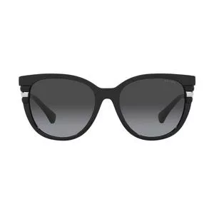 Óculos De Sol Gatinho<BR>- Preto & Prateado<BR>- Ralph Lauren