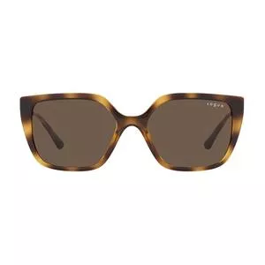 Óculos De Sol Retangular<BR>- Marrom & Amarelo<BR>- Vogue