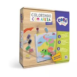 Livro De Atividades Colorindo Com Areias Animais<BR>- 15Pçs<BR>- Toyster