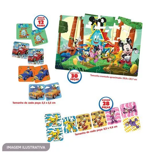 Jogo Toyster Super Kit Princesa Disney Dominó, Jogo De Memória E