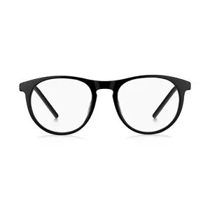 Armação Arredondada Para Óculos De Grau<BR>- Preta<BR>- Hugo