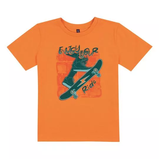 Camiseta Skate Laranja Azul Cativa Kids PRIVALIA O outlet