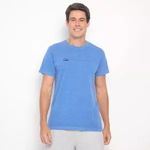 Camiseta Com Inscrições<BR>- Azul