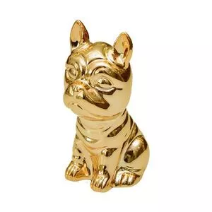Estatua Bulldog<BR>- Dourada<BR>- 7x8x6cm<BR>- Br Continental