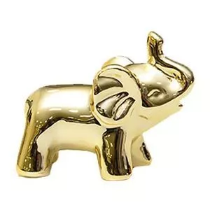 Elefante Decorativo<BR>- Dourado<BR>- 7x5x8cm<BR>- Br Continental