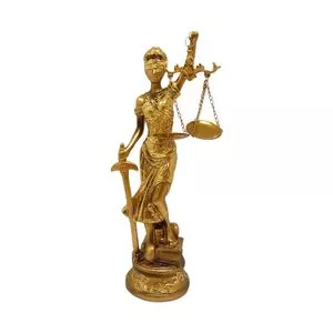 Estatua Dama Da Justiça<BR>- Dourada<BR>- 24x6x6cm<BR>- Br Continental