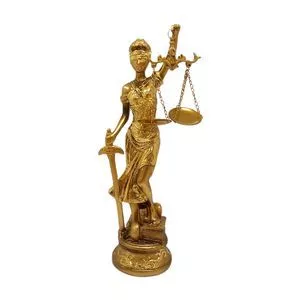 Estatua Dama Da Justiça<BR>- Dourada<BR>- 20x5x5cm<BR>- Br Continental