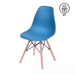Jogo De Cadeiras Design<BR>- Azul & Marrom Claro<BR>- 10Pçs<BR>- Or Design