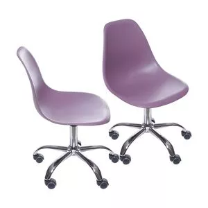 Jogo De Cadeiras Design<BR>- Roxo & Prateado<BR>- 2Pçs<BR>- Or Design