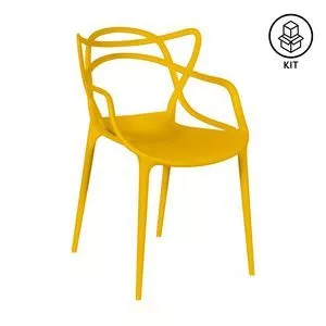 Jogo De Cadeiras Solna<BR>- Amarelo<BR>- 2Pçs<BR>- Or Design