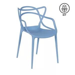 Jogo De Cadeiras Solna<BR>- Azul<BR>- 2Pçs<BR>- Or Design