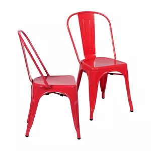 Jogo De Cadeiras Titan<BR>- Vermelho<BR>- 2Pçs<BR>- Or Design