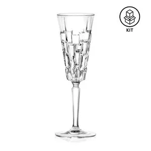 Jogo De Taças Para Champagne Etna<BR>- Incolor<BR>- 6Pçs<BR>- 190ml<BR>- RCR Cristais