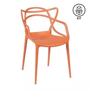 Jogo De Cadeiras Solna<BR>- Laranja<BR>- 2Pçs<BR>- Or Design