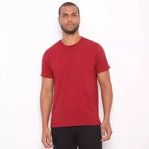 Camiseta Com Bordado<BR>- Vermelha