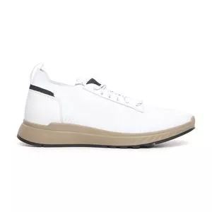 Sapatênis Com Recortes<BR>- Branco & Preto<BR>- KB Shoes