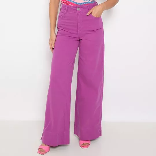 Cal a Pantalona Em Sarja Roxa Colcci PRIVALIA O outlet