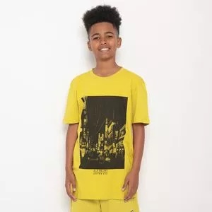 Camiseta Cidade<BR>- Amarelo Escuro & Preta