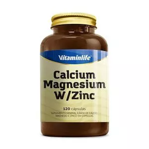 Calcium & Magnesium + Zinco<BR>- 120 Cápsulas<BR>- Vitaminlife
