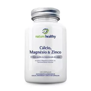 Cálcio, Magnésio & Zinco Em Cápsulas<BR>- 120 Cápsulas<BR>- Nature Healthy