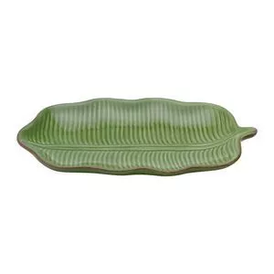 Folha Decorativa Banana Leaf<BR> - Verde Escuro<BR> - 3x25,5x15cm<BR> - Lyor