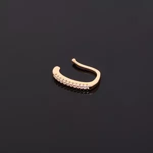 Piercing Banhado A Ouro Com Zircônias<BR>- Dourado<BR>- Ø1cm<BR>- Carolina Alcaide