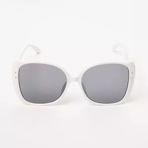Óculos De Sol Arredondado<BR>- Cinza & Branco