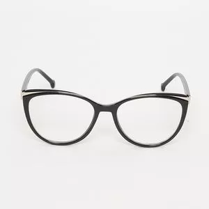 Armação Para Óculos De Grau Gatinho<BR>- Preta & Prateada