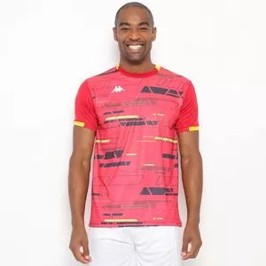 Camiseta Sport<BR>- Vermelha & Amarela