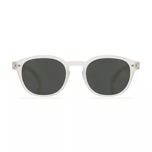 Óculos De Sol Arredondado Tóquio<BR>- Branco & Preto