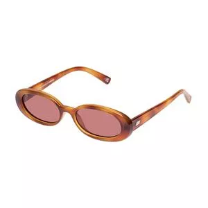 Óculos De Sol Arredondado<BR>- Marrom & Amarelo Escuro<BR>- Le-Specs