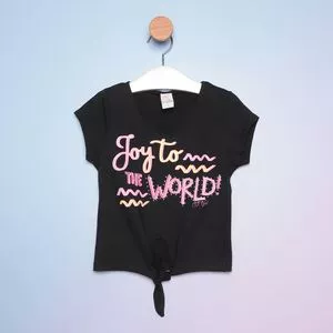 Blusa Joy To The World<BR>- Preta & Rosa<BR>- Costão Fashion