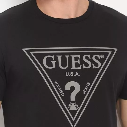 T-shirt Guess Original Cinza Mescla ﻿- Moda﻿