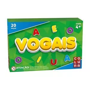 Jogo Vogais<BR>- Verde & Amarelo<BR>- 20Pçs<BR>- Coluna-Reval