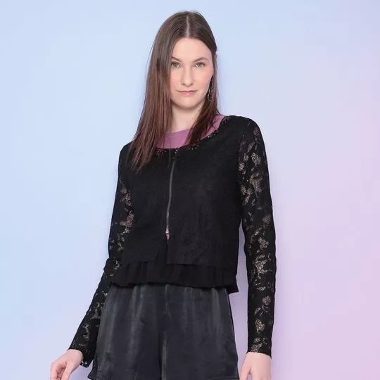 Jaqueta opera rock bolsos preta best sale