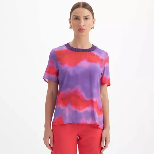 Blusa Tie Dye- Roxa & Vermelha- Lança Perfume - PRIVALIA - O outlet online  de moda Nº1 no Brasil
