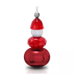 Papai Noel Decorativo Em Relevo<BR>- Cristal & Vermelho<BR>- 12,9xØ2,6cm