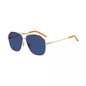 Óculos De Sol Aviador<BR>- Ouro Velho & Azul Marinho<BR>- Fendi