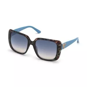 Óculos De Sol Retangular<BR>- Marrom Escuro & Azul<BR>- Guess