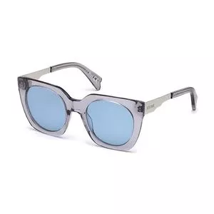 Óculos De Sol Quadrado<BR>- Cinza & Azul<BR>- Just Cavalli
