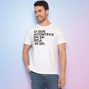 Camiseta O Que Acontece Em SP<BR>- Branca & Preta<BR>- Reserva