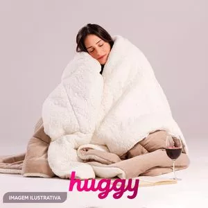 Cobertor Huggy Koala Casal/Queen Size<BR>- Bege & Off White<BR>- 220x240cm