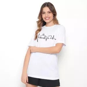 Camiseta Café<BR>- Branca & Preta