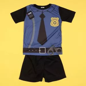 Fantasia Policial<BR>- Azul Escuro & Preta